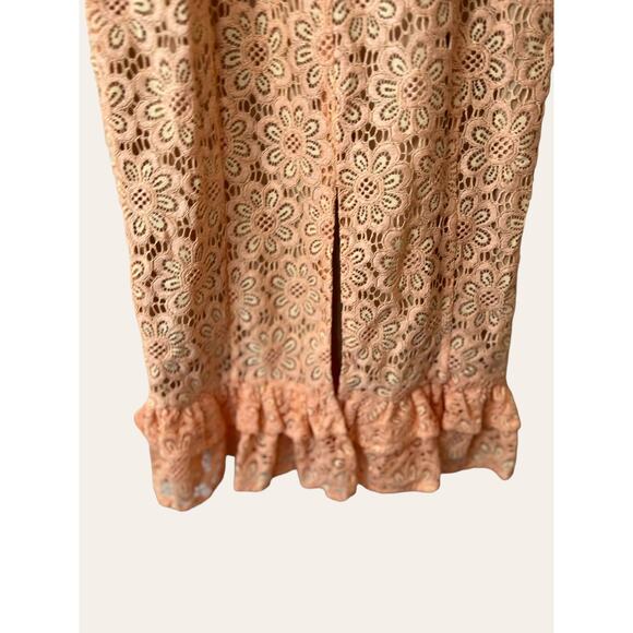 Majorelle Revolve Ellington Peach Lace Tie Strap Coquette Midi Dress Size M - Picture 9 of 12